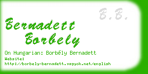 bernadett borbely business card