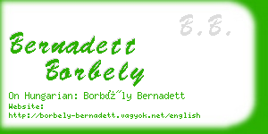 bernadett borbely business card